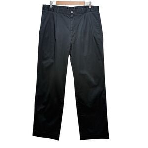 Lamberti Men's Cotton Black Dress Chino Pants Size 36x31 Pleated